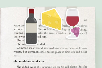 Bookmark | Magnetic Bookmark (3PC) - WINE & CHEESE #M1315