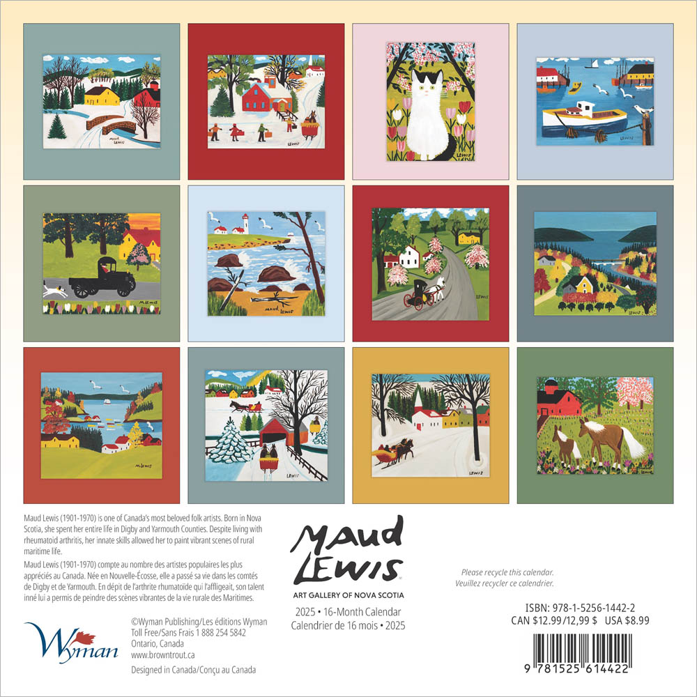 2025 Small Wall Calendar | 7" X 7" - MAUD LEWIS