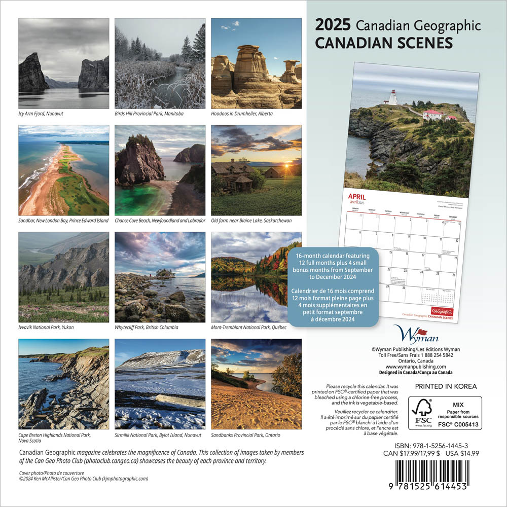 2025 Medium Wall Calendar | 8.5" X 8.5" - CANADIAN SCENES