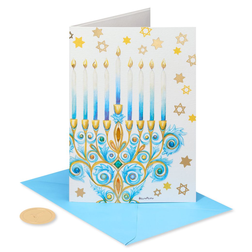 Hanukkah Boxed Cards | Health, and Happiness Menorah #6965344