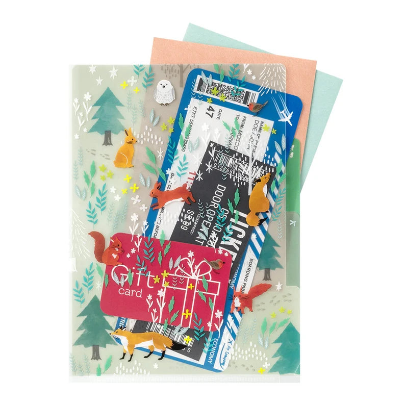 Accessory | A5 3 Pocket File Folder - WOODLAND ANIMALS #35477-006