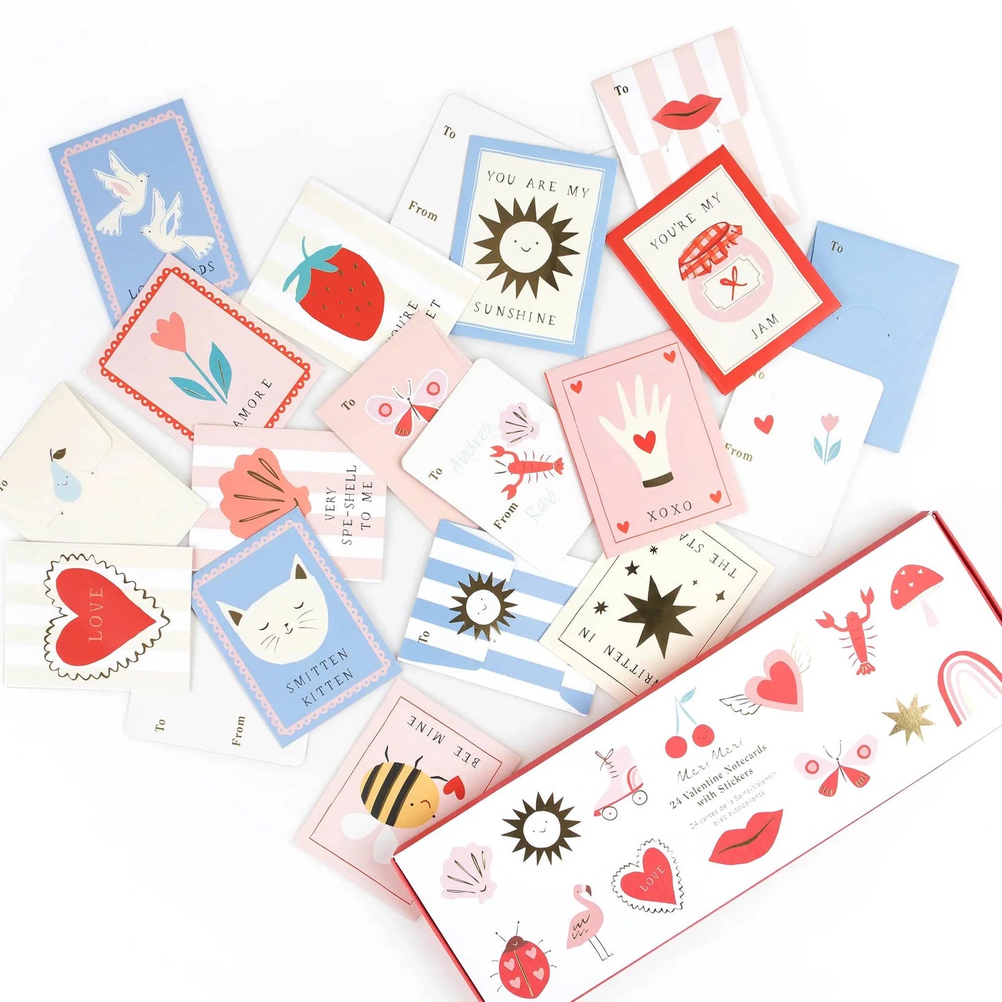 Valentine's Boxed Cards |  Assorted Notecards (24 pack) + Stickers #282111-7