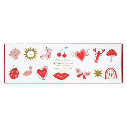 Valentine's Boxed Cards |  Assorted Notecards (24 pack) + Stickers #282111-7