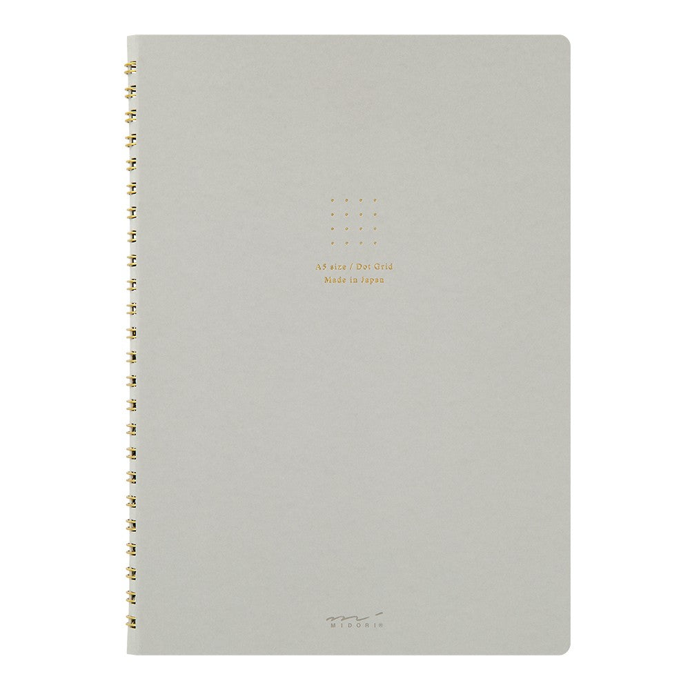 Dot Grid Notebook | Coiled A5 Coloured Paper - GREY #15330-006