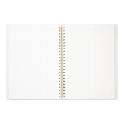 Dot Grid Notebook | Coiled A5 Coloured Paper - WHITE #15331-006