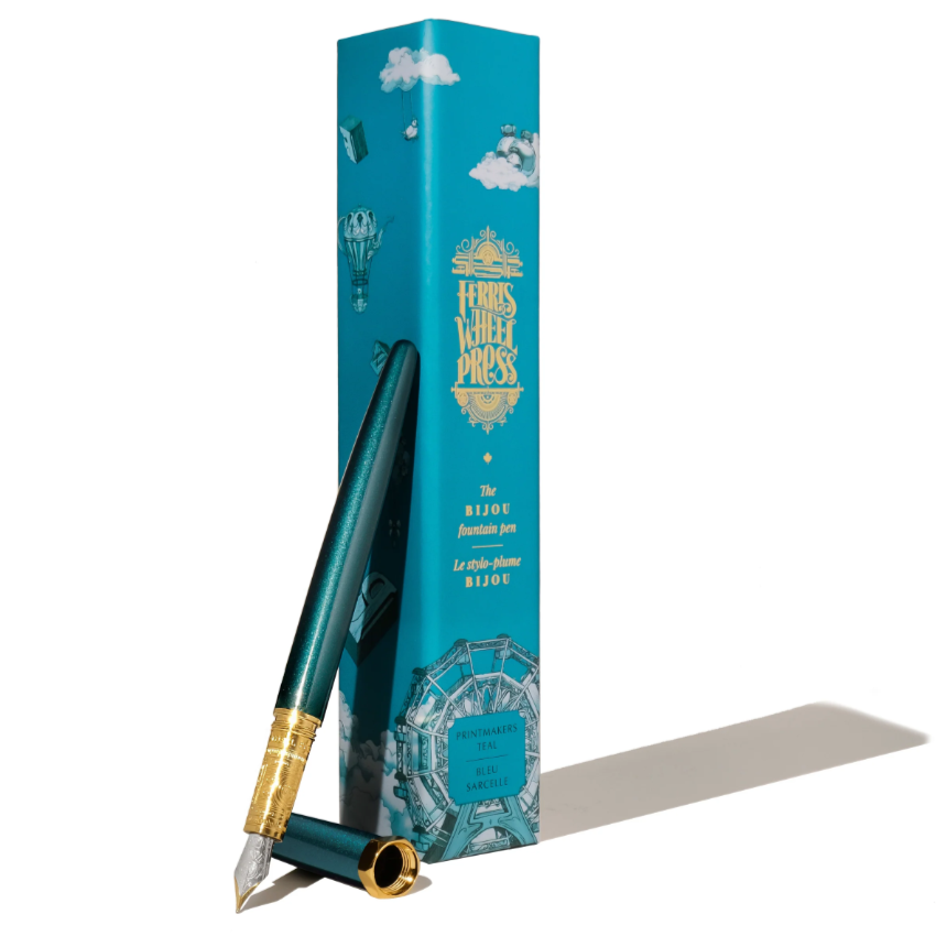 The Bijou Fountain Pen | Fine - PRINTMAKER'S TEAL #BFP-F-ED2302