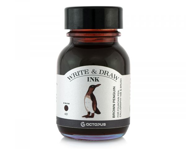 Write & Draw | 50 mL Ink Bottle - 431 BROWN PENGUIN #WD-BR-050-050