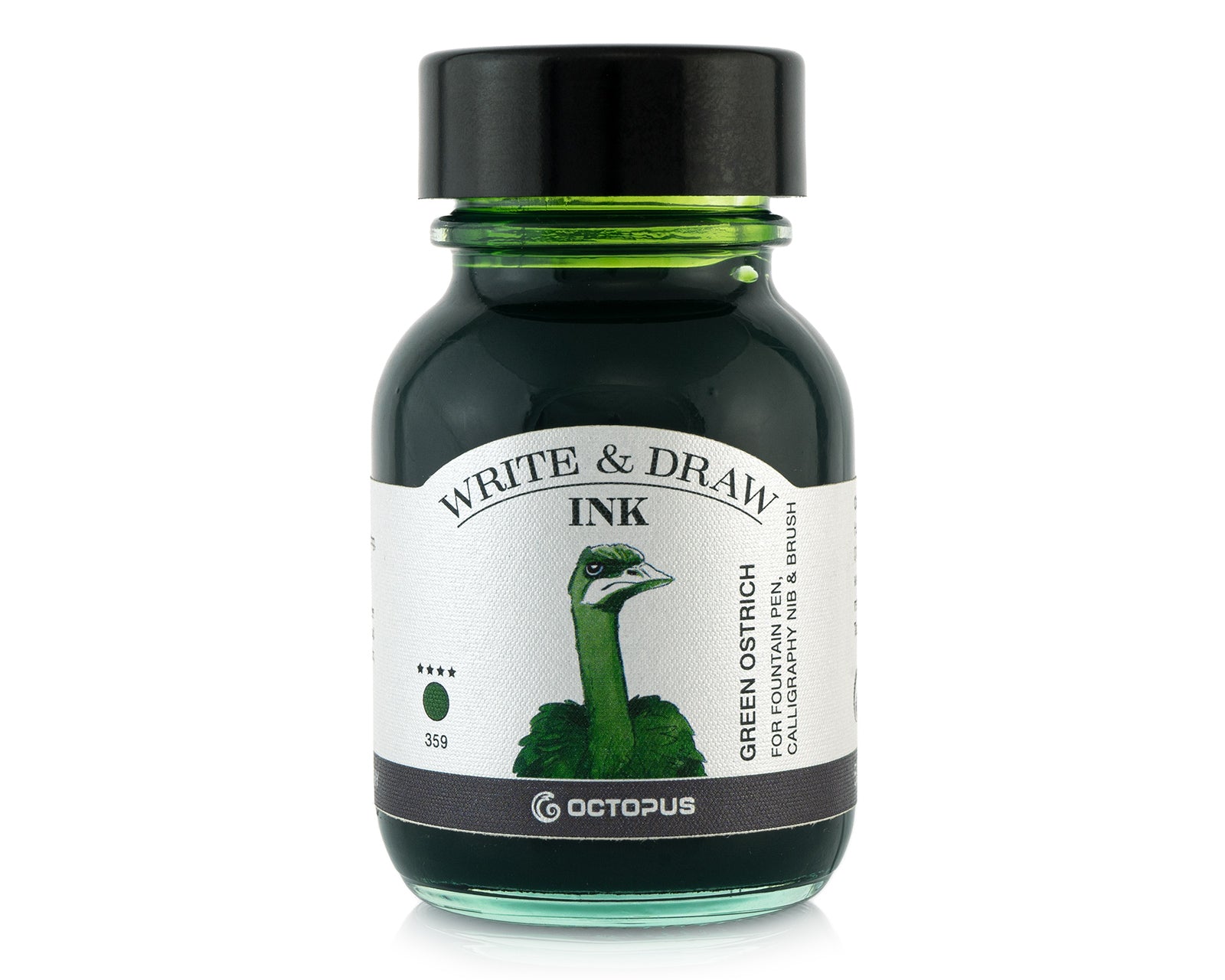 Write & Draw | 50ml Ink Bottle - GREEN OSTRICH #WD-GN-100-050