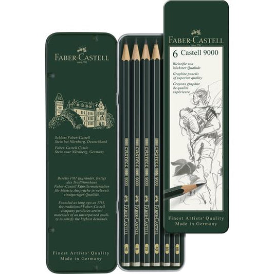 Graphite Drawing Set | Set of 6 - CASTELL 9000 #119063-5