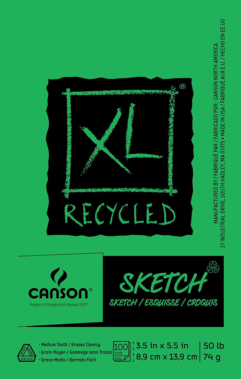 Canson XL Sketch Pad: 3.5x5.5 Recycled  #17510920