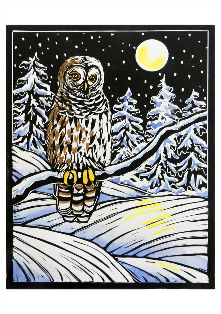 Carte de vœux pour les oiseaux d'hiver Molly Hashimoto Asst. #X941