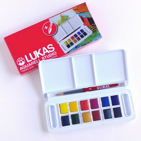 Watercolour | Travel 1/2 Pan - Set of 12 #246855-4