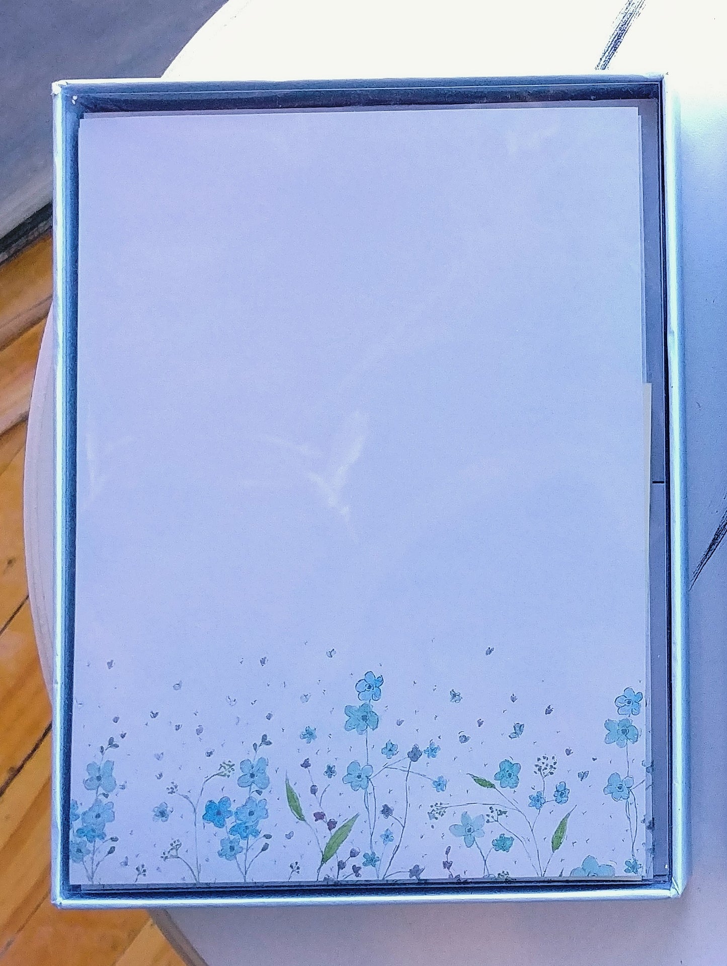 Blue Flowers Boxed Stationery  #592585-2